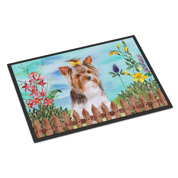 Carolines Treasures Yorkshire Terrier No.2 Spring Indoor or Outdoor Mat - 24 x 36 in. CK1285JMAT - main